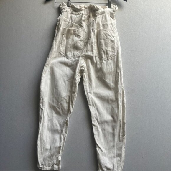 Zara paper bag high waist corduroy slim fit pants Sz 2 /24” - Picture 2 of 11